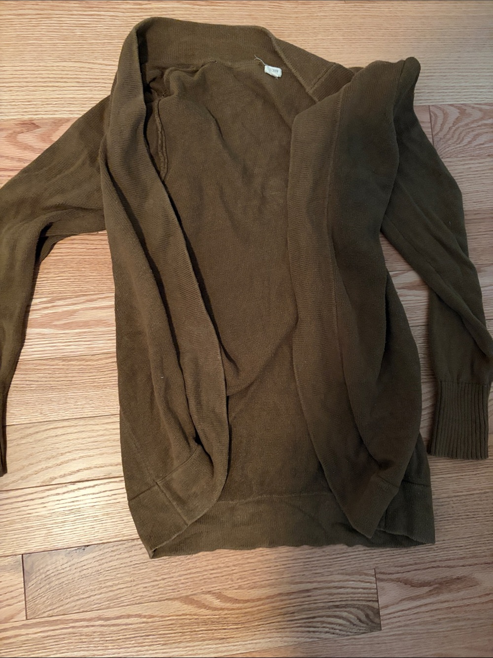 J. Crew Olive Green Open-Front Cardigan